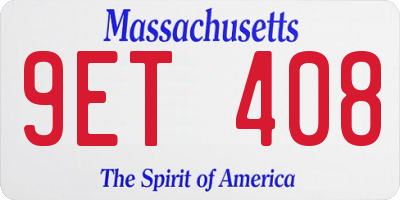 MA license plate 9ET408