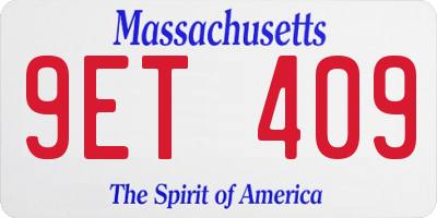 MA license plate 9ET409
