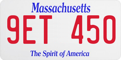 MA license plate 9ET450