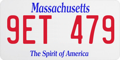 MA license plate 9ET479