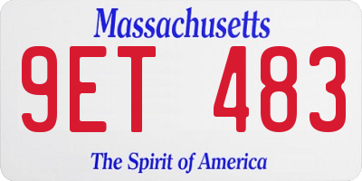 MA license plate 9ET483