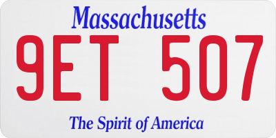 MA license plate 9ET507