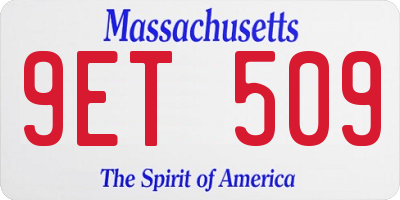 MA license plate 9ET509