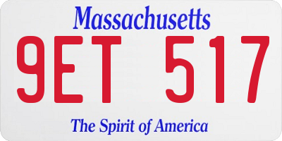 MA license plate 9ET517
