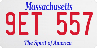 MA license plate 9ET557
