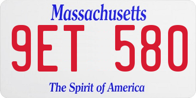MA license plate 9ET580
