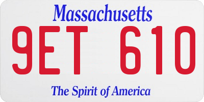MA license plate 9ET610
