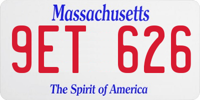 MA license plate 9ET626