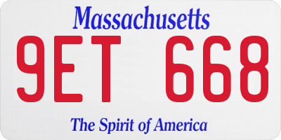 MA license plate 9ET668