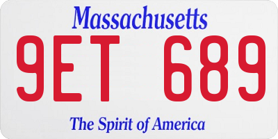 MA license plate 9ET689