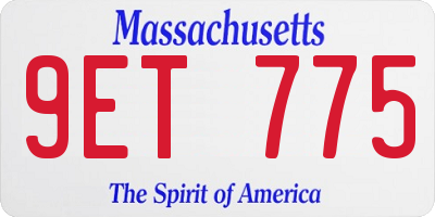 MA license plate 9ET775