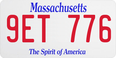 MA license plate 9ET776