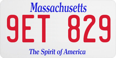MA license plate 9ET829