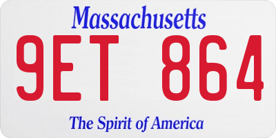 MA license plate 9ET864
