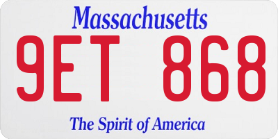 MA license plate 9ET868