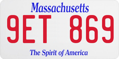 MA license plate 9ET869