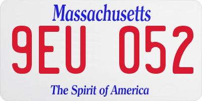 MA license plate 9EU052