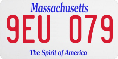 MA license plate 9EU079