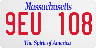 MA license plate 9EU108