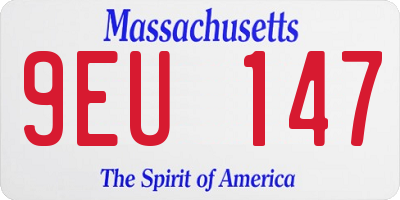 MA license plate 9EU147