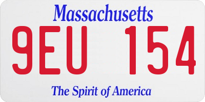 MA license plate 9EU154
