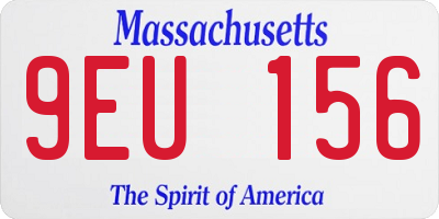 MA license plate 9EU156