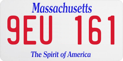 MA license plate 9EU161