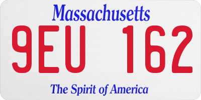 MA license plate 9EU162