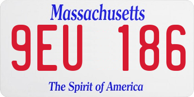 MA license plate 9EU186