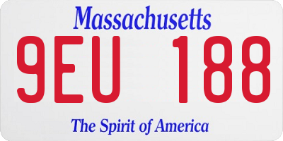 MA license plate 9EU188