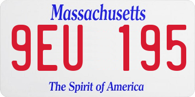 MA license plate 9EU195