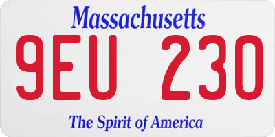 MA license plate 9EU230