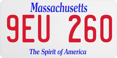 MA license plate 9EU260