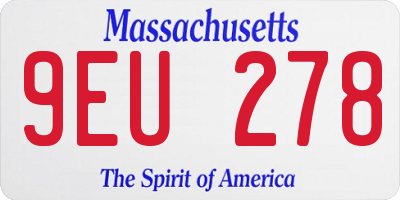 MA license plate 9EU278