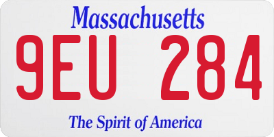 MA license plate 9EU284
