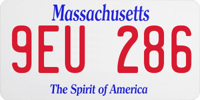 MA license plate 9EU286