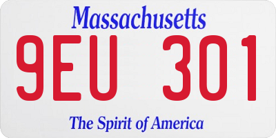 MA license plate 9EU301