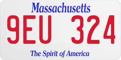 MA license plate 9EU324