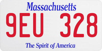MA license plate 9EU328