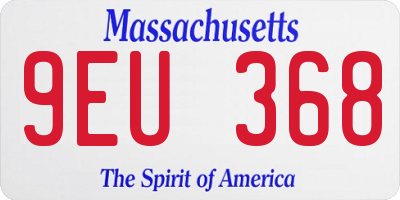 MA license plate 9EU368