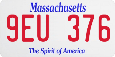 MA license plate 9EU376