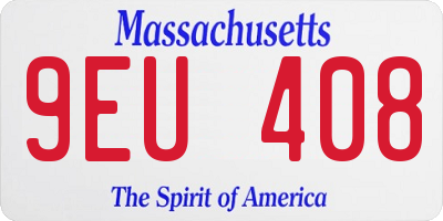 MA license plate 9EU408