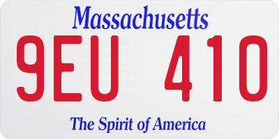 MA license plate 9EU410