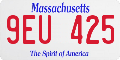 MA license plate 9EU425
