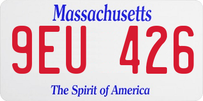 MA license plate 9EU426