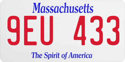MA license plate 9EU433
