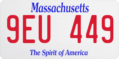 MA license plate 9EU449