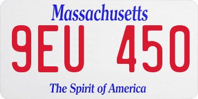 MA license plate 9EU450