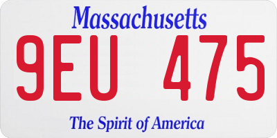 MA license plate 9EU475
