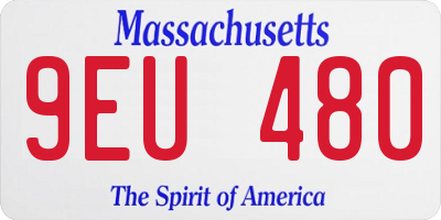MA license plate 9EU480
